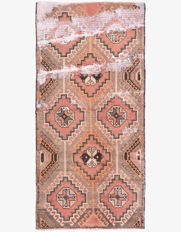 3' 1 x 6' 2 Hand Knotted Ultra Vintage Persian Wool Runner Rug