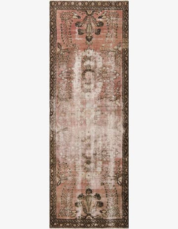 3' 4 x 9' 2 Hand Knotted Ultra Vintage Persian Wool Runner Rug