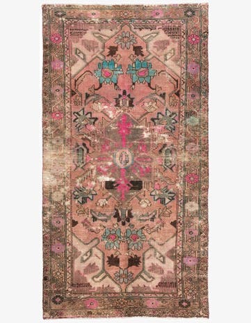 4' 10 x 9' 10 Hand Knotted Ultra Vintage Persian Wool Runner Rug