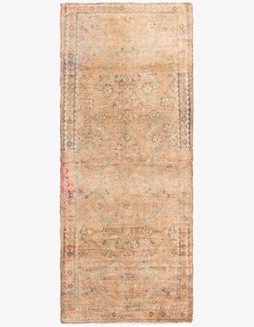 3' 7 x 9' 3 Hand Knotted Ultra Vintage Persian Wool Runner Rug