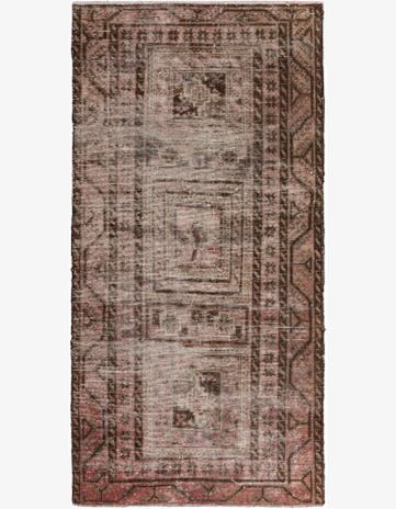 3' 10 x 8' 1 Hand Knotted Ultra Vintage Persian Wool Runner Rug