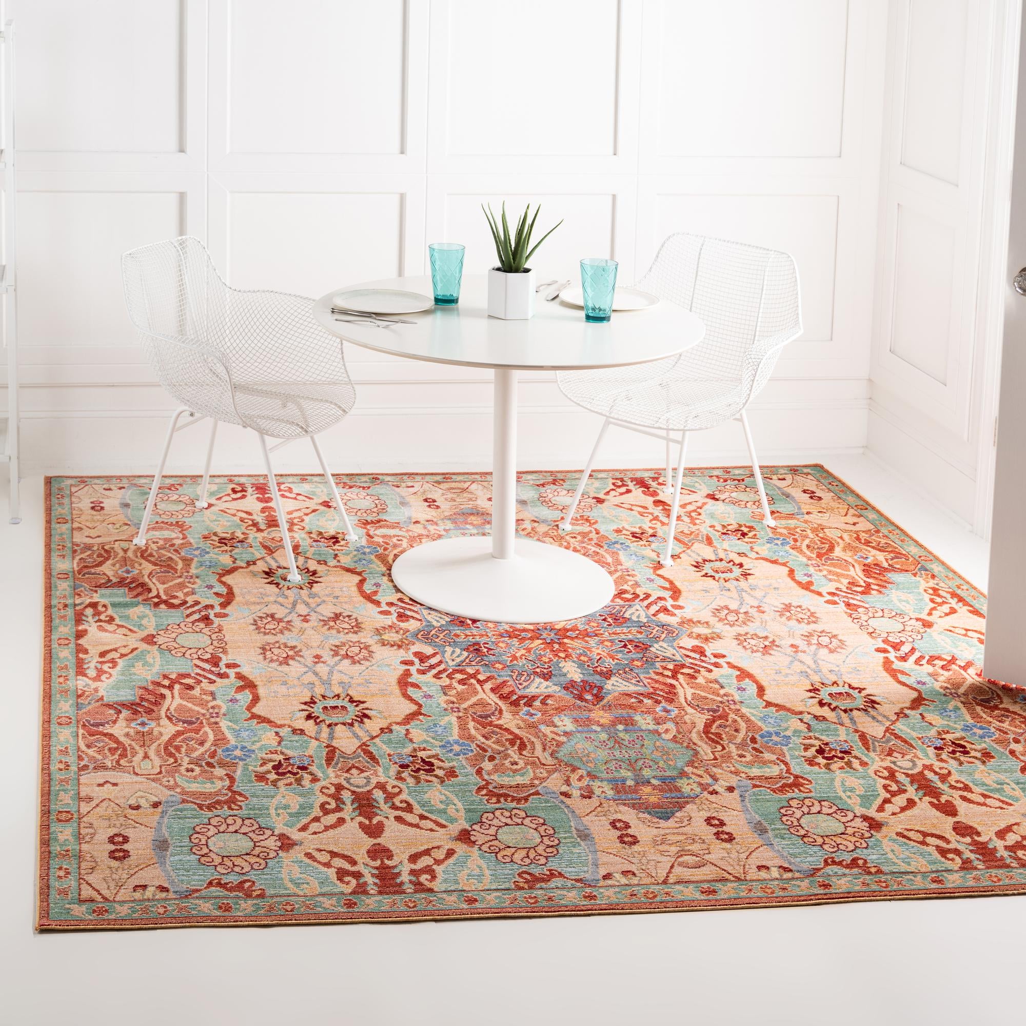 8' x 8' Aqua Square Rug