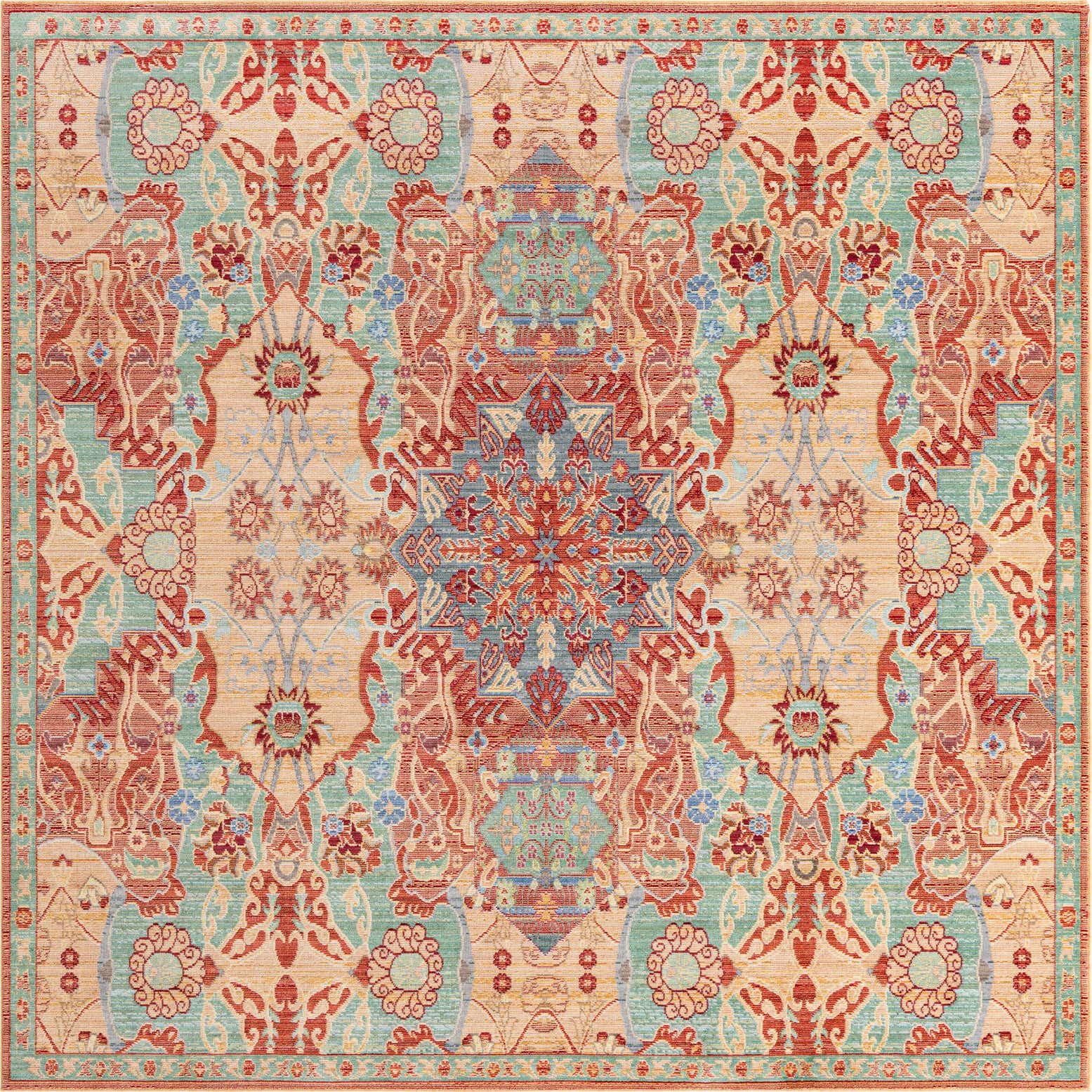 8' x 8' Aqua Square Rug
