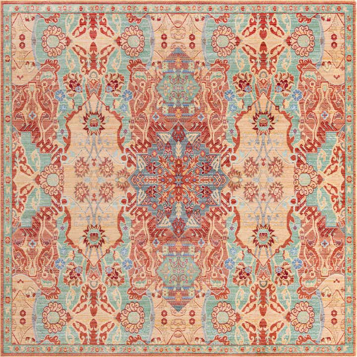 8' x 8' Aqua Square Rug