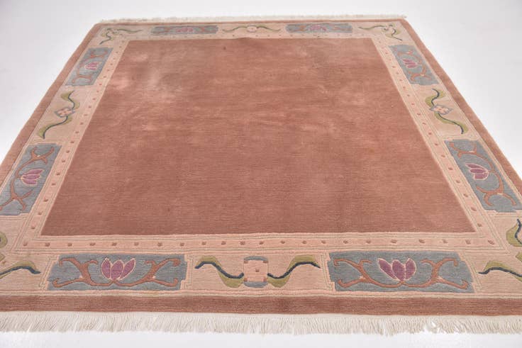 Detail image of 7' 8 x 8' Hand Knotted Nepal Wool Square Rug