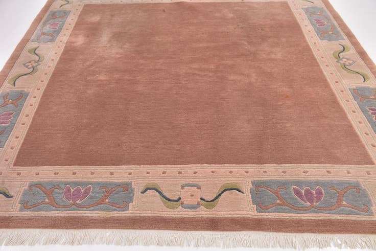 Detail image of 7' 8 x 8' Hand Knotted Nepal Wool Square Rug