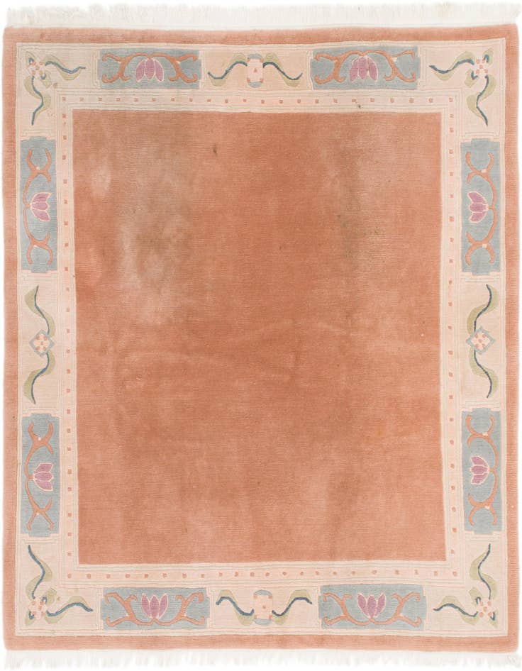 Detail image of 7' 8 x 8' Hand Knotted Nepal Wool Square Rug