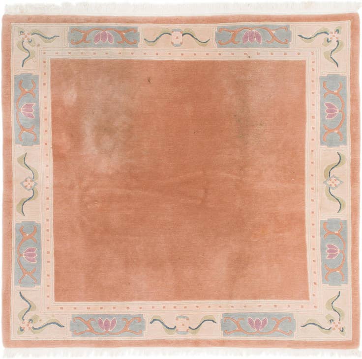 Detail image of 7' 8 x 8' Hand Knotted Nepal Wool Square Rug