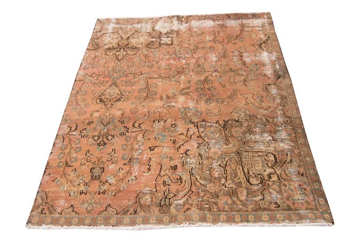 Detailansicht von 130cm x 160cm Handgeknüpft Ultra Vintage Persisch Wolle Quadrat Teppich