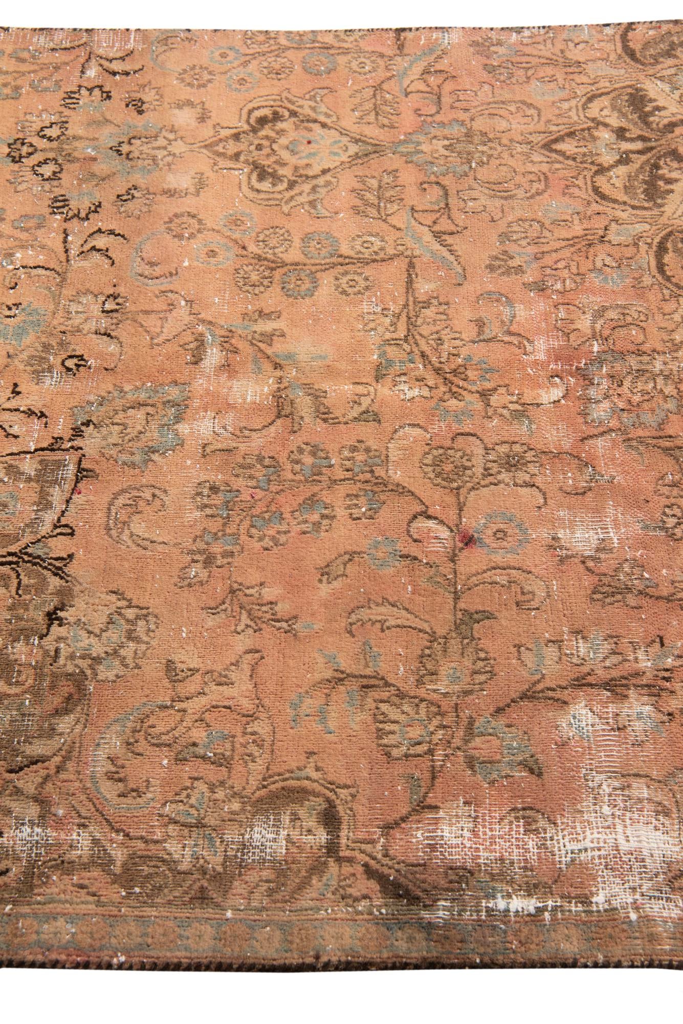 4' 3 x 5' 3 Hand Knotted Ultra Vintage Persian Wool Square Rug