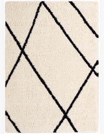 Pearl and Black Infinity Shag Rug