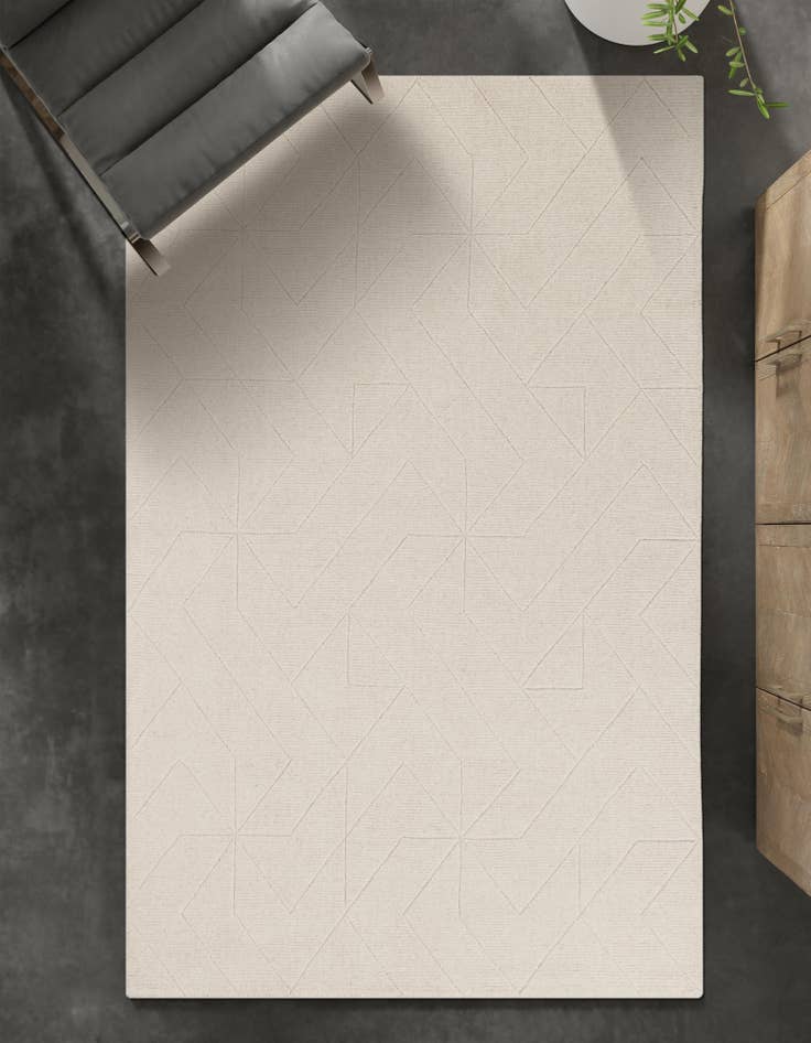 Detail image of 6' 1 x 9' WoolCraft Geometric Rug
