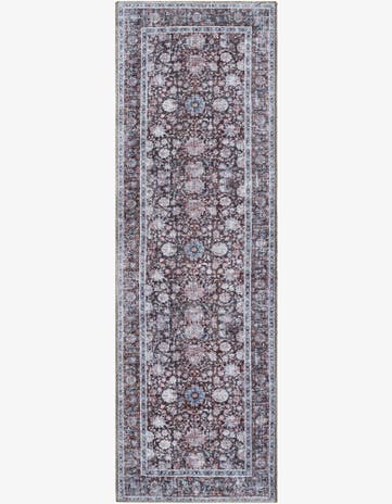 Pecan Brown Washable Yara Runner Rug