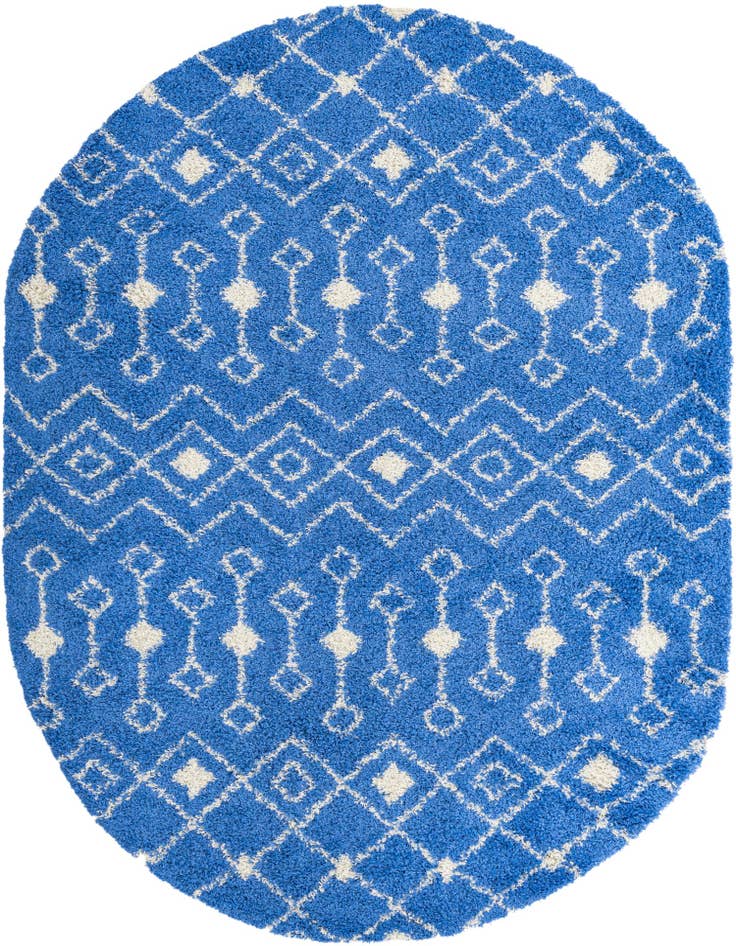 Detail image of 7' 10 x 10' Moroccan Trellis Shag Oval Rug
