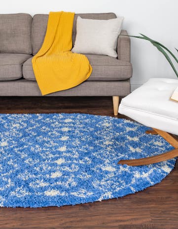 4' x 6' Moroccan Trellis Shag Oval Rug