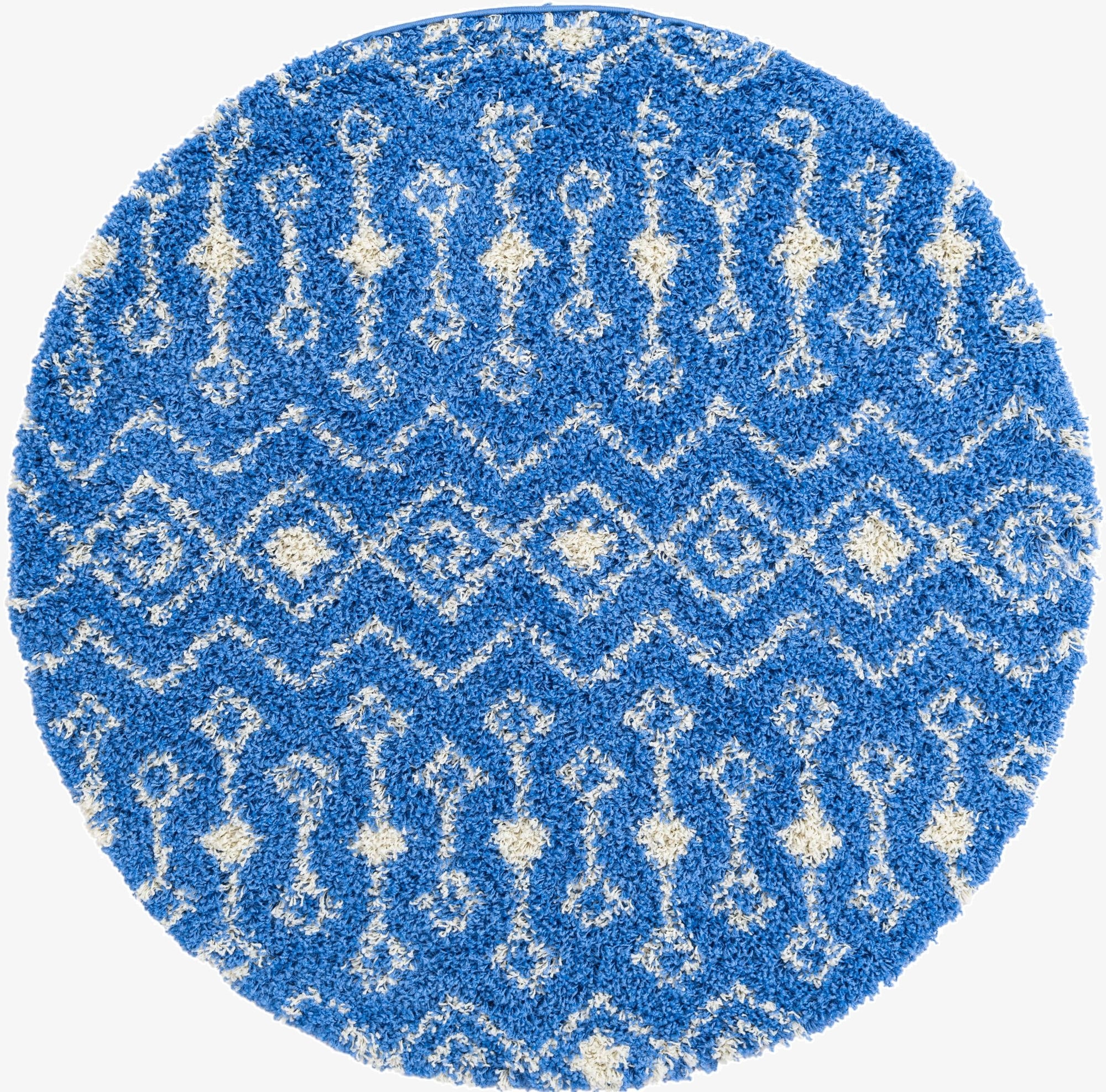 5' 3 x 5' 3 Moroccan Trellis Shag Round Rug