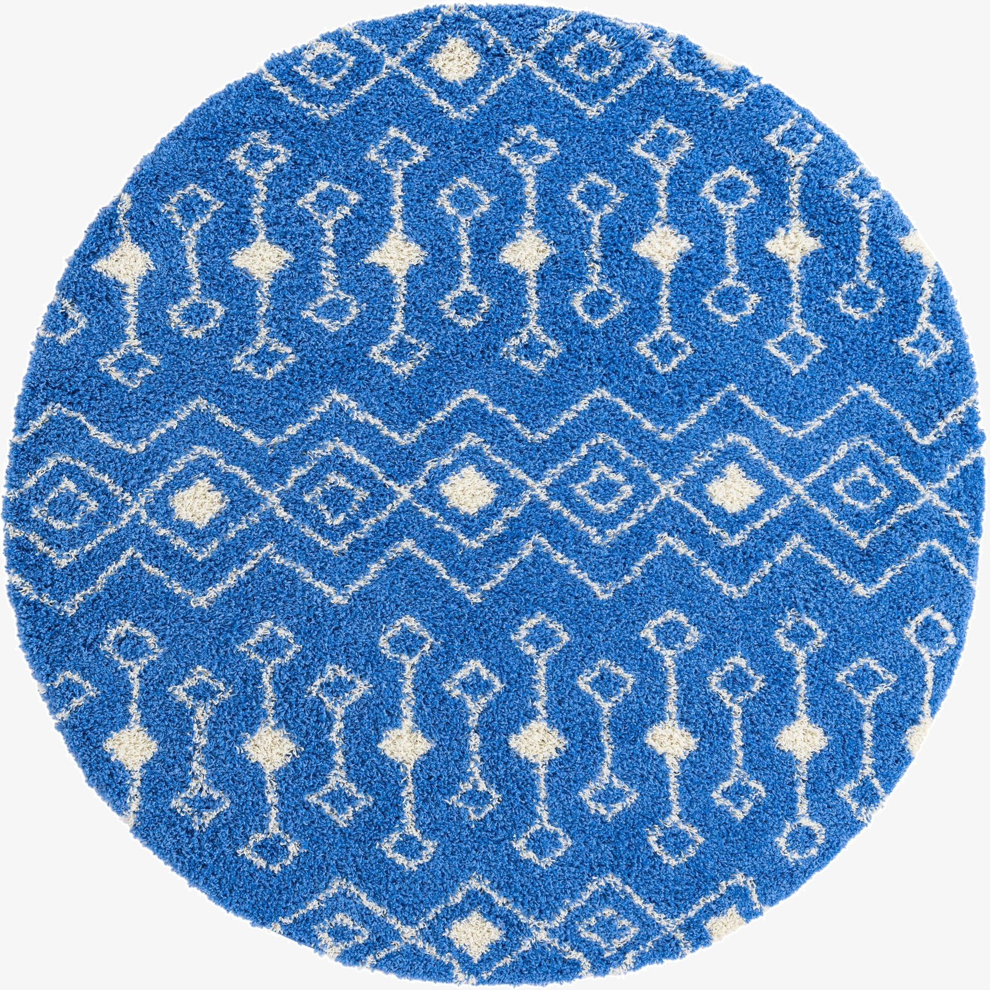 7' 10 x 7' 10 Moroccan Trellis Shag Round Rug