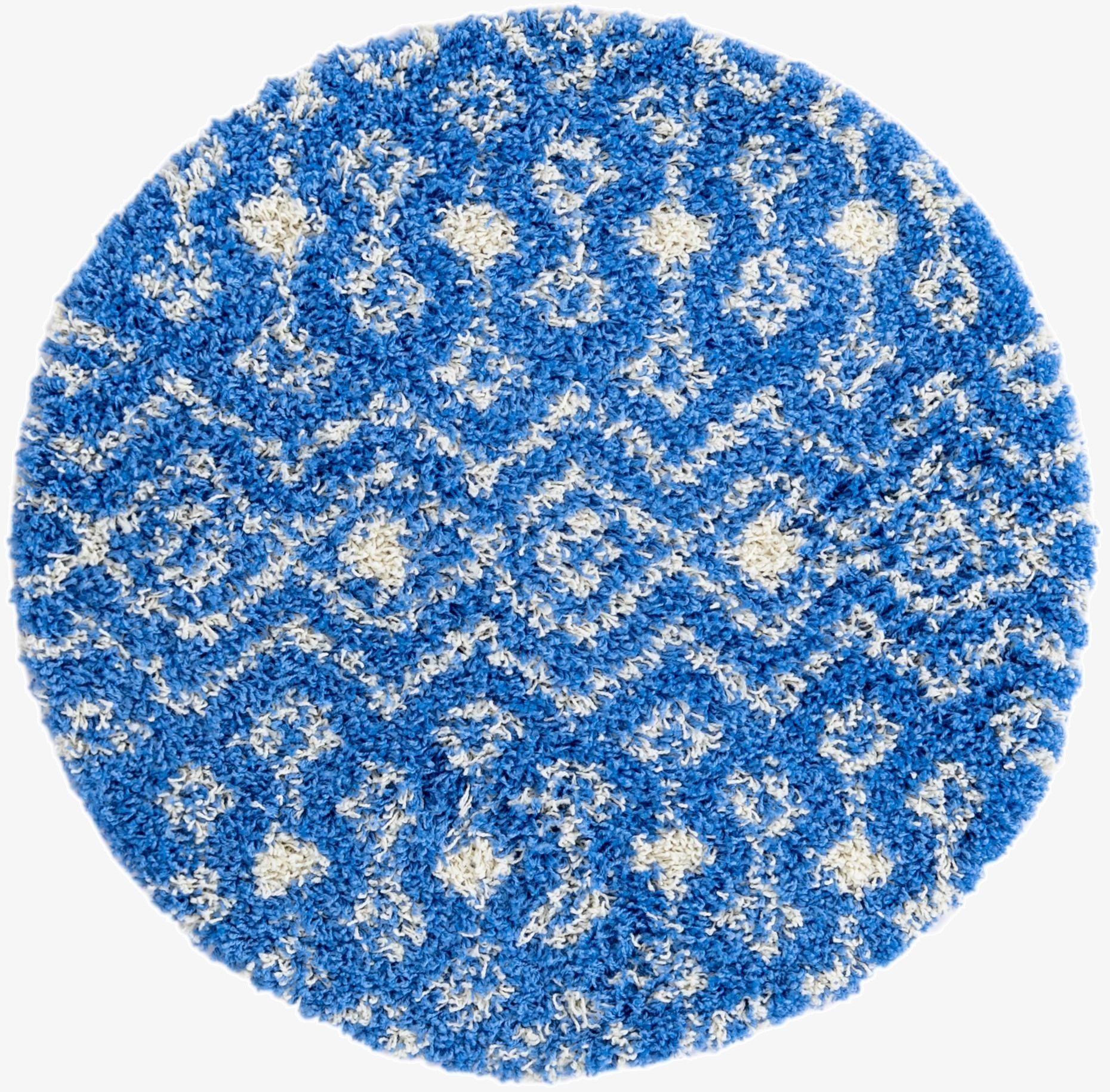 3' 3 x 3' 3 Moroccan Trellis Shag Round Rug