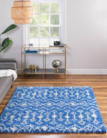 3' 3 x 3' 3 Moroccan Trellis Shag Square Rug