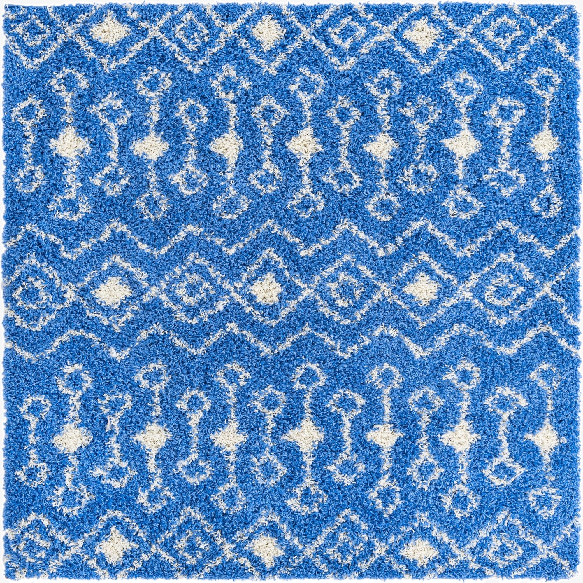 183cm x 183cm Moroccan Trellis Shag Square Rug