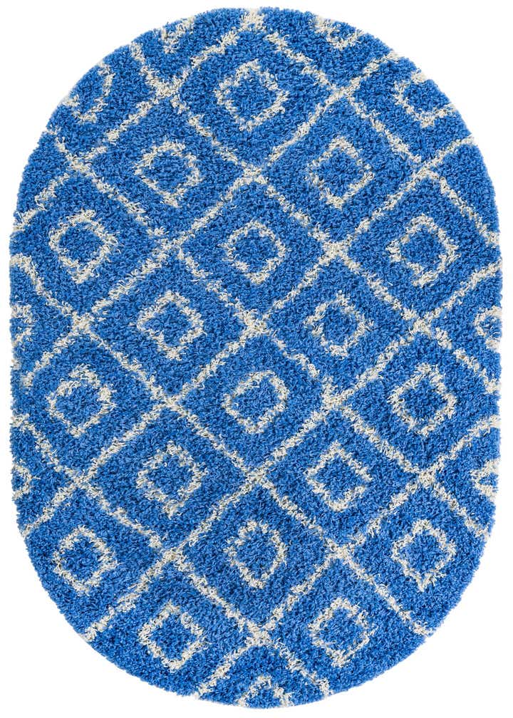 4' 1 x 6' 1 Lattice Shag Oval Rug