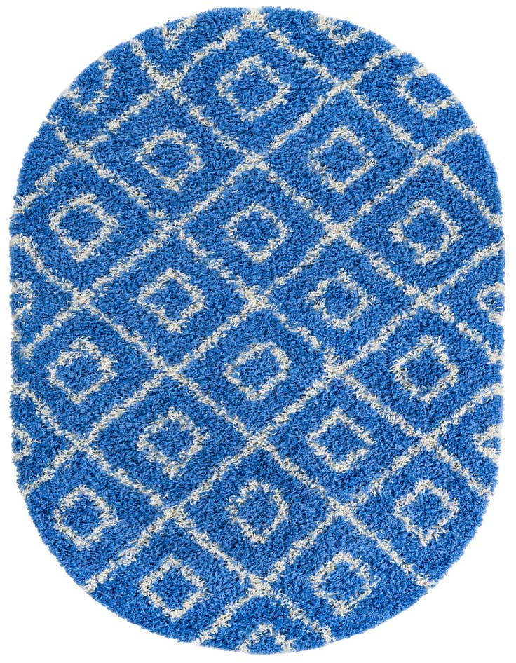 Detail image of 4' 1 x 6' 1 Lattice Shag Oval Rug