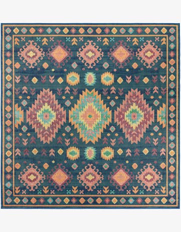 Phelps · Southwestern geometric Outdoor Rug, multicolor and navy