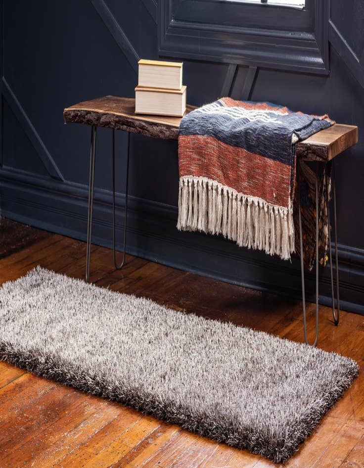 Detail image of 2' 7 x 10' Luxe Solid Shag Runner Rug