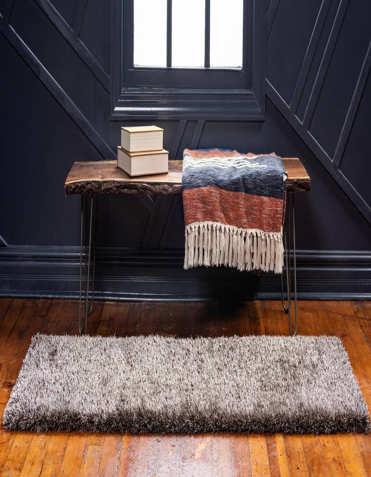 Detail image of 2' 7 x 10' Luxe Solid Shag Runner Rug