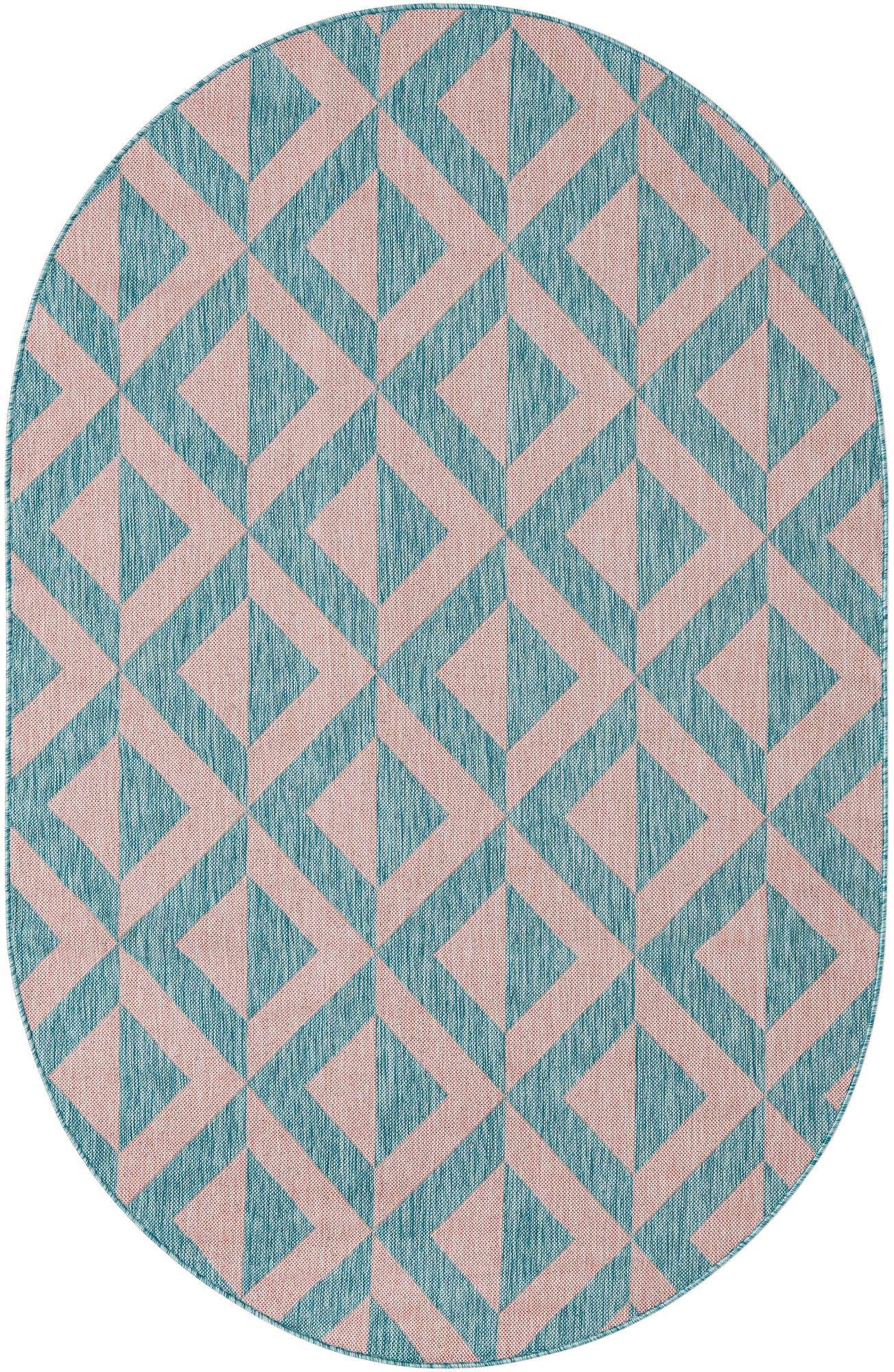 5' 3 x 8' Easy-Clean Jill Zarin Napa Indoor / Outdoor Oval Rug