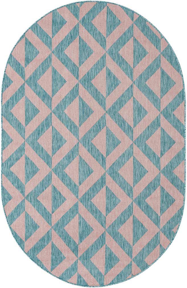 5' 3 x 8' Easy-Clean Jill Zarin Napa Indoor / Outdoor Oval Rug