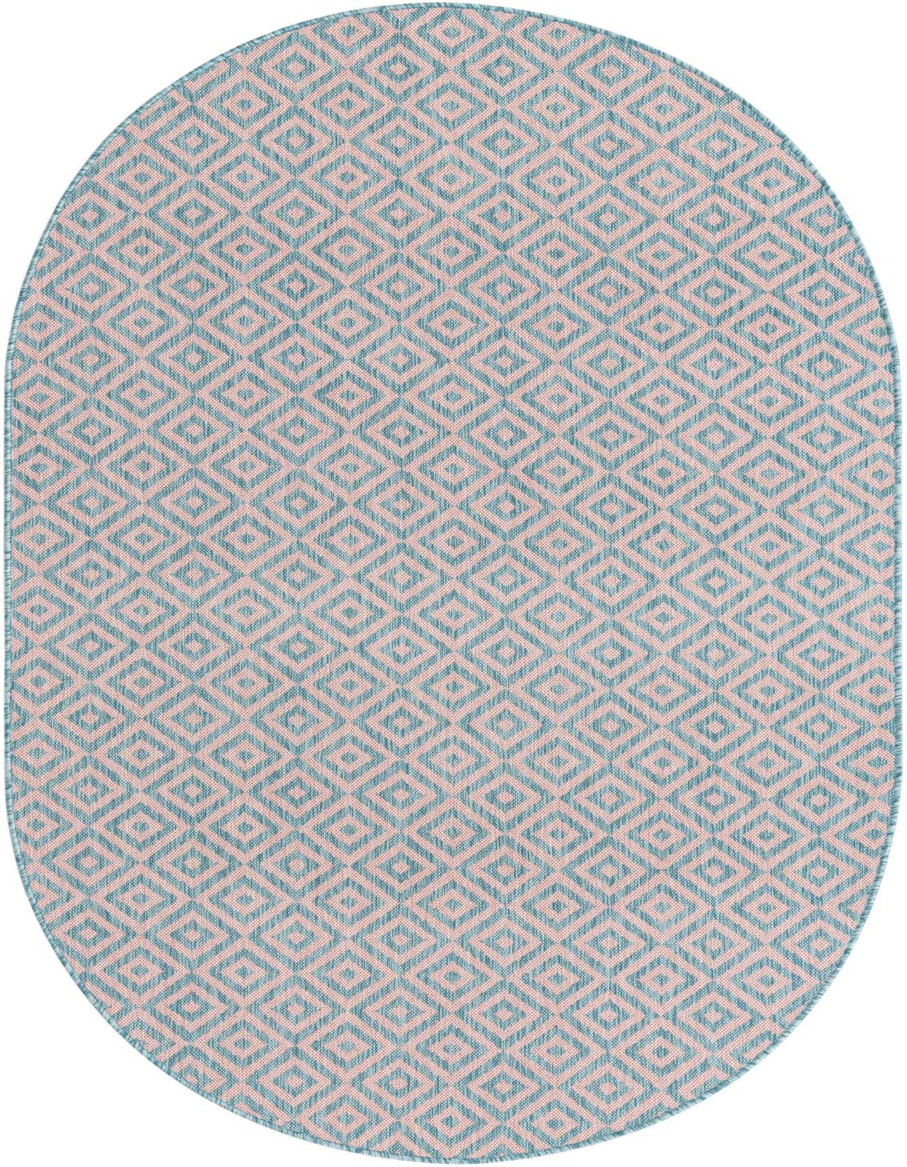 5' 3 x 8' Easy-Clean Jill Zarin Costa Rica Indoor / Outdoor Oval Rug
