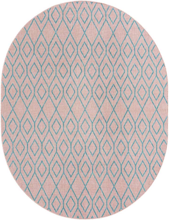 7' 10 x 10' Easy-Clean Jill Zarin Turks and Caicos Indoor / Outdoor Oval Rug