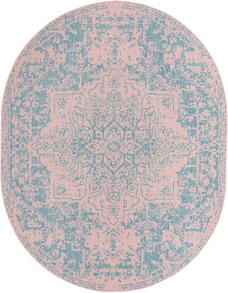 Detail image of 7' 10 x 10' Easy-Clean Jill Zarin Dubai Indoor / Outdoor Oval Rug
