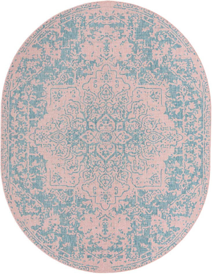 Detail image of 7' 10 x 10' Easy-Clean Jill Zarin Dubai Indoor / Outdoor Oval Rug