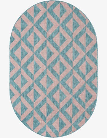 5' 3 x 8' Easy-Clean Jill Zarin Napa Indoor / Outdoor Oval Rug