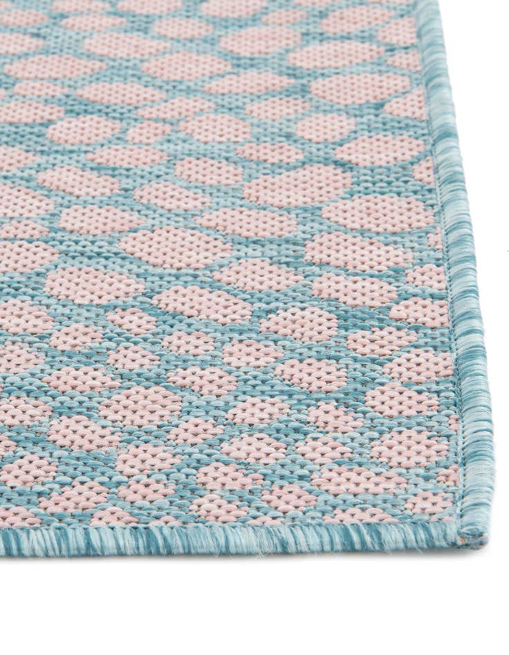 Detail image of Custom Pink and Aqua Easy-Clean Jill Zarin Indoor / Outdoor Rug