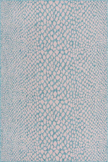  Custom Pink and Aqua  Easy-Clean Jill Zarin Indoor / Outdoor Rug