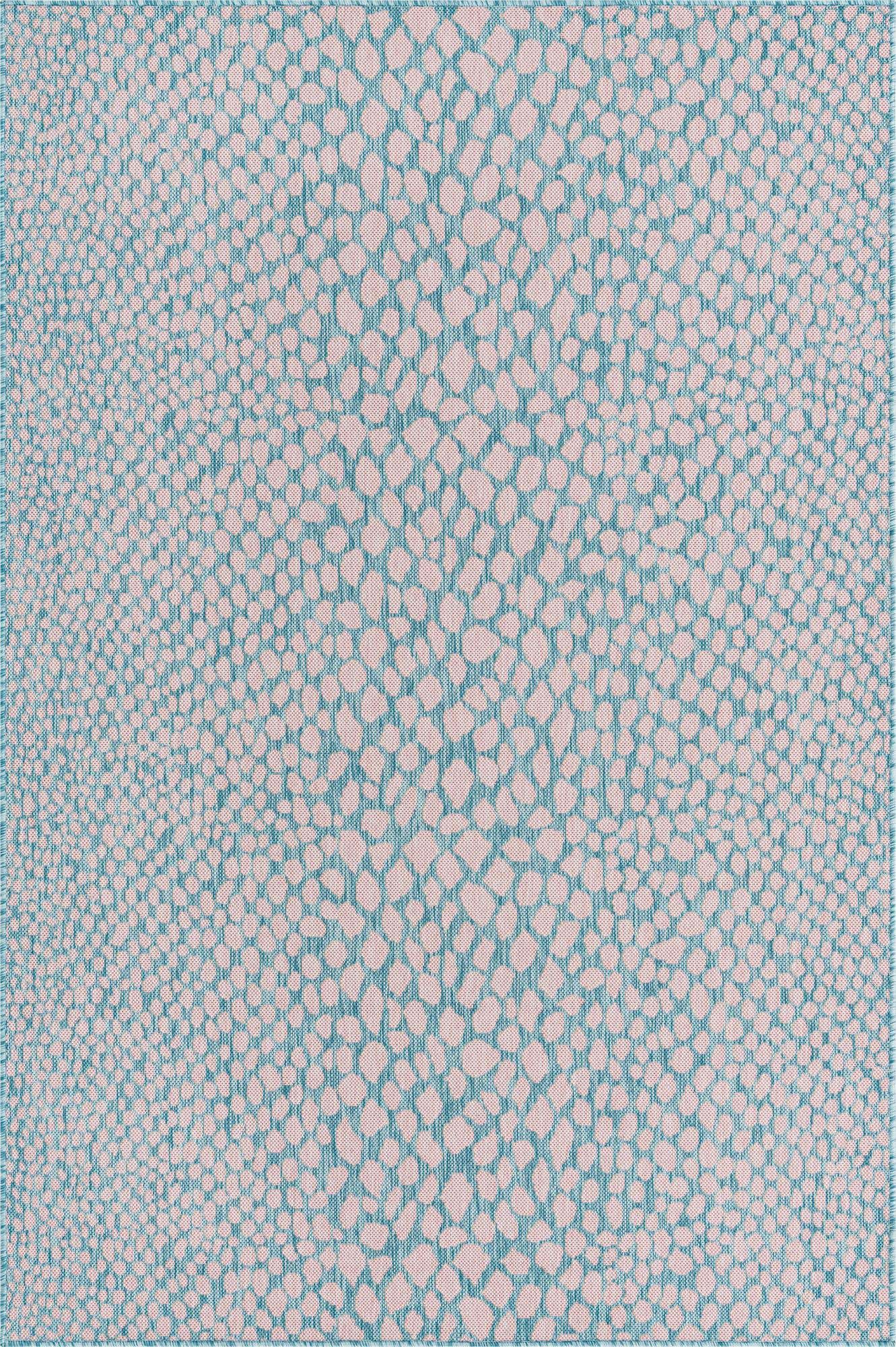Custom Pink and Aqua Easy-Clean Jill Zarin Indoor / Outdoor Rug