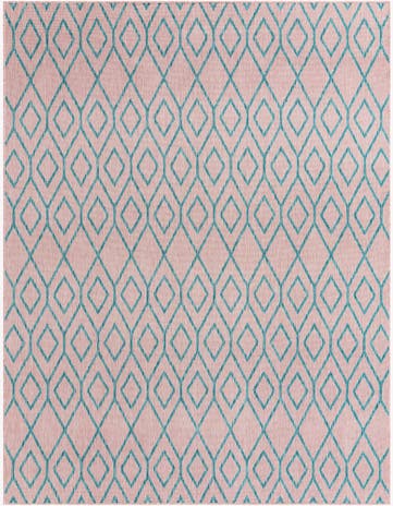 Pink and Aqua Easy-Clean Jill Zarin Turks and Caicos Indoor / Outdoor Rug