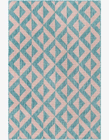 Pink and Aqua Easy-Clean Jill Zarin Napa Indoor / Outdoor Rug