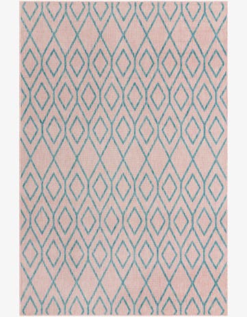Pink and Aqua Easy-Clean Jill Zarin Turks and Caicos Indoor / Outdoor Rug