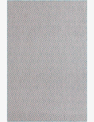 Pink and Aqua Easy-Clean Jill Zarin Costa Rica Indoor / Outdoor Rug