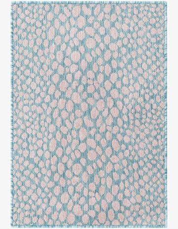 Pink and Aqua Easy-Clean Jill Zarin Cape Town Indoor / Outdoor Rug