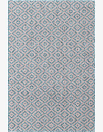 Pink and Aqua Easy-Clean Jill Zarin Costa Rica Indoor / Outdoor Rug