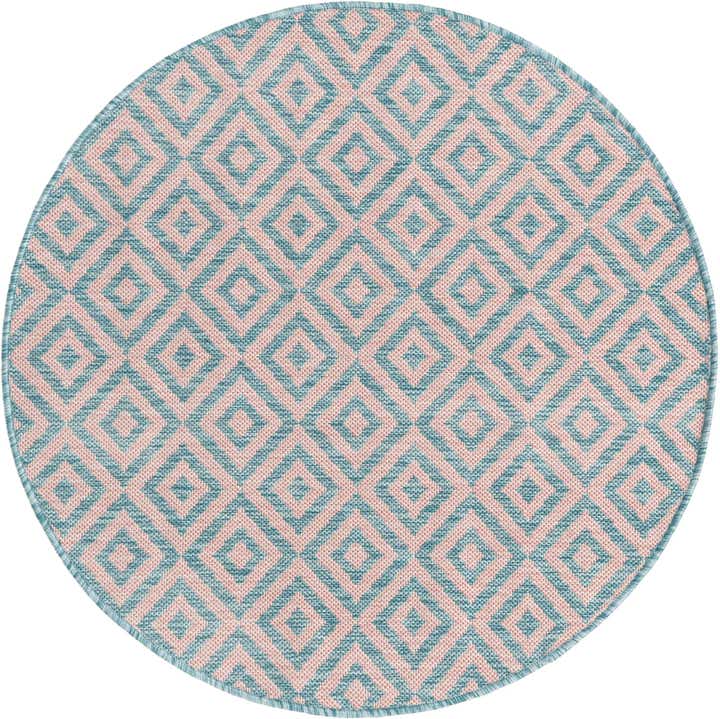 3' x 3' Easy-Clean Jill Zarin Costa Rica Indoor / Outdoor Round Rug
