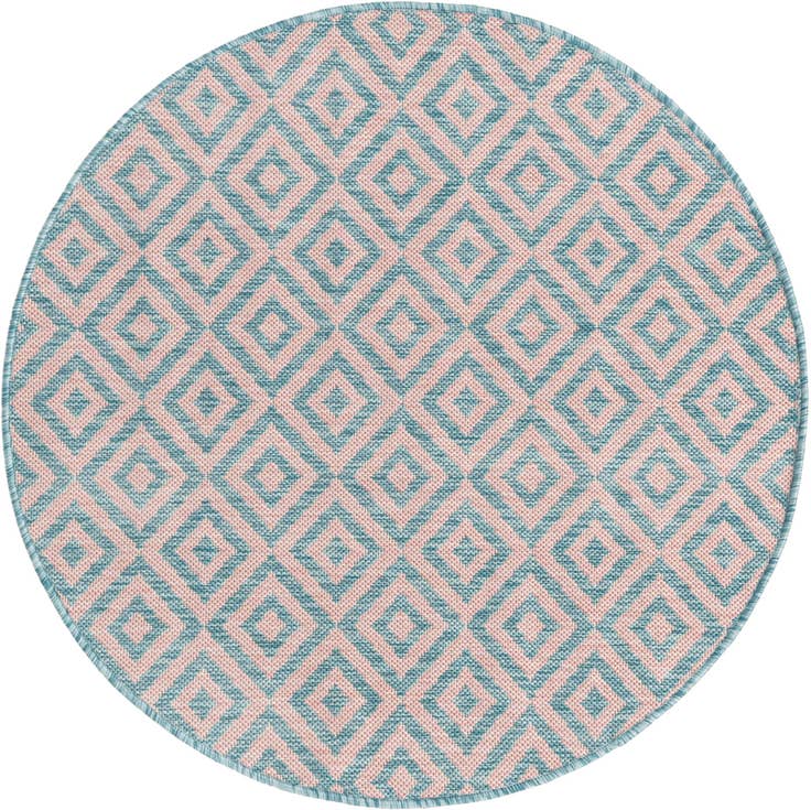 Detail image of 3' x 3' Easy-Clean Jill Zarin Costa Rica Indoor / Outdoor Round Rug