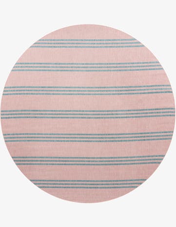Pink and Aqua Easy-Clean Jill Zarin Anguilla Indoor / Outdoor Round Rug
