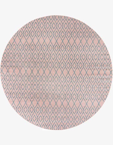 Pink and Aqua Easy-Clean Jill Zarin Turks and Caicos Indoor / Outdoor Round Rug