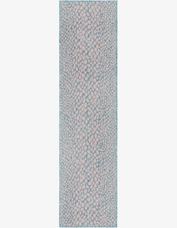 Pink and Aqua Easy-Clean Jill Zarin Cape Town Indoor / Outdoor Runner Rug
